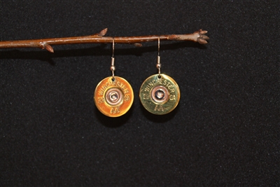 Winchester 20 Gauge Single Dangle Gold Earrings